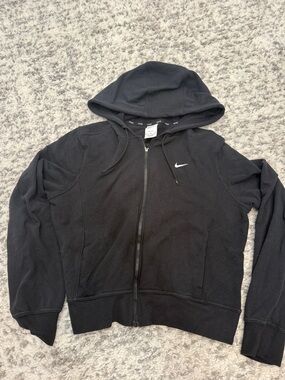 Nike Black Full-Zip Hoodie with White Swoosh